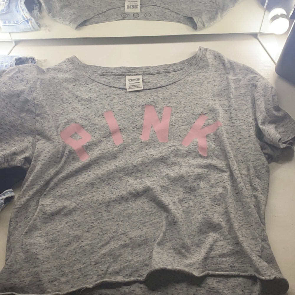 PINK grey tee